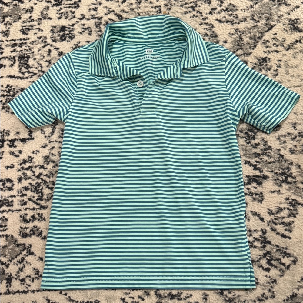 Class Club Green and White Striped Polo Shirt